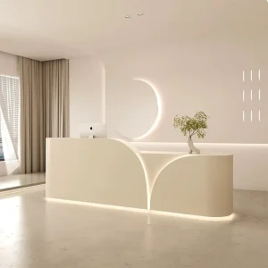 New Model Custom Logo Office Saloon Reception Counter Luxury Convention Reception Beauty Salon Reception Desk