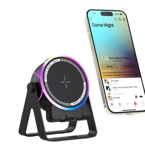New RGB Color Light Speaker Multifunctional 3 in 1 Wireless Smart Sensor with 360 Degree Rotating Stand Mobile Phone Holder