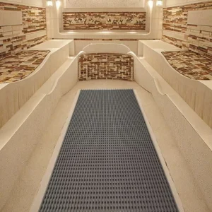 Nonslip Anti Mildew Poolside Matting Barefoot Floor Mat with Drainage Rib & Embossed Surface Two layer Construction for Wer Area