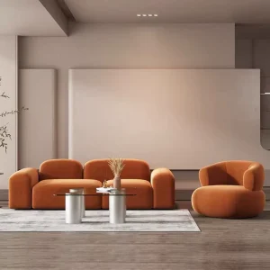 Nordic Cashmere Fabric Modular Tofu Block Sofa