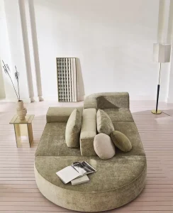 Nordic Design Hotel Living Room Modular Sofa Set Wood Frame Fabric Sofa
