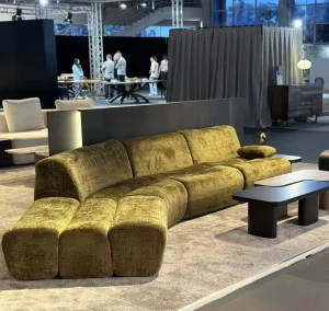 Nordic Fabric Curved Sectional Sofa Set with Reclining Design