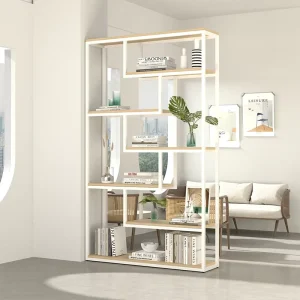 Nordic Iron and Steel Bookcase Partition Display Shelf for Living Room