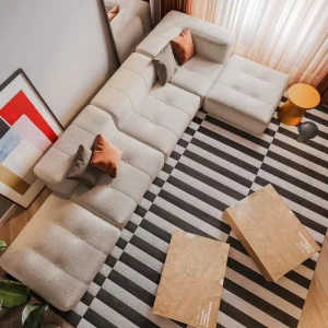 Nordic Modern Design European Style Module Sofa Bed Easy Cleaning Fabric Upholstery Modular Sectional Sofas Couch Set