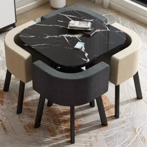 Nordic Small Square Coffee Table and Leisure Chair Set