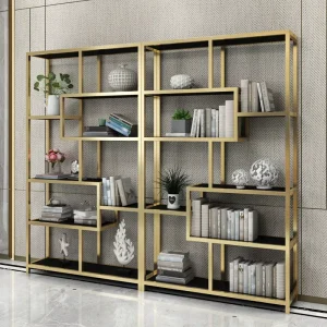 Nordic Wrought Iron Floor Display Cabinet and Metal Partition Rack for Living Rooms and Salons