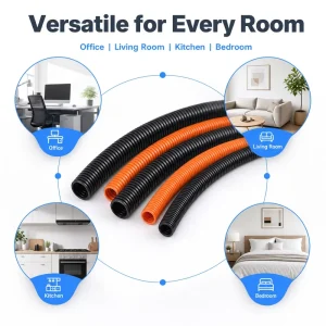 Nylon PA66 Split Loom Corrugated Conduit Black Automotive Industrial Flame Retardant V1 UV Resistant Wire Protection Sleeve