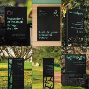 OEM Aluminum Freestanding Park Wayfinding Pylon Signage System for Outdoor Use
