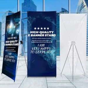 OEM ODM Adjustable Flex X Baner Stand Customized X Stand Display Banner Iron CMYK Digital Printing Banner Stands for Display