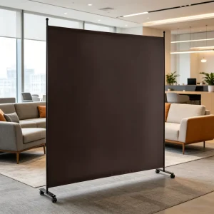 OEM ODM Office Divider with Wheels 180x180cm Custom Color Polyester Fabric Partition Screen for Commercial Space Planning
