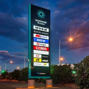 OEM Rectangle Decorative Stainless Steel LED Business Wayfinding Light Box Sign with Brand Logo for Store Outdoor Use