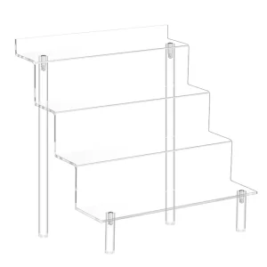 OEM Transparent Acrylic Display Ladder for Beverages, Cosmetics, Toys, Sunglasses, and Desserts