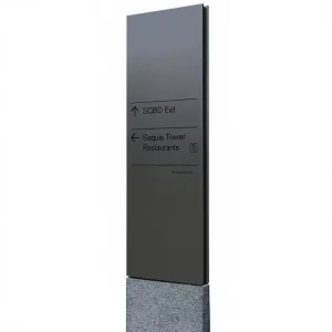 Office Plaza Directory Map Signage Outdoor Waterproof Metal Monument for Apartment Community Pylon Sign