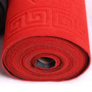 Office and Exhibition Red Jacquard Floor Carpet with Noise Reduction for Events