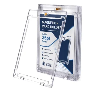 One-Touch Plastic Clip Card Holder with Clear UV Protection for Sports and Business Cards