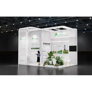 Open-Style Wooden Booth Design with Custom Truss Structure for European and Middle East Trade Expo