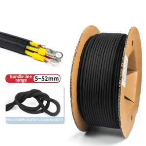 Open-Wound Textile Braided Conduit for Cable Protection Wrapped with Flame-Retardant Automotive Wire Harness