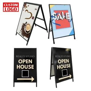 Outdoor A-frame Poster Stand Floor LED Advertisement Sign Menu Poster Frame