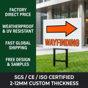 Outdoor Advertising Banner Stand 18×24 with Stakes for Lawn Display and Wayfinding Signs
