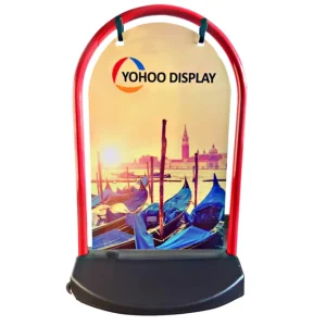 Outdoor Advertising Poster Stand Powder-Coated Steel Swinging Pavement Sign Board