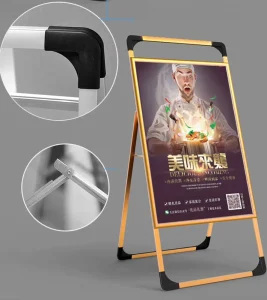 Outdoor Aluminum Alloy Double-Sided Foldable Portable Floor Standing Poster Display Stand