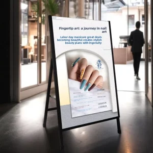 Outdoor Billboard Display Stand with Doorway Poster Holder