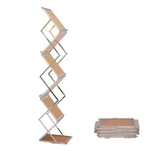 Outdoor Brochure Floor Stand Metal Catalog Holder Folding A4 Brochure Holder Literature Rack Acrylic Sign