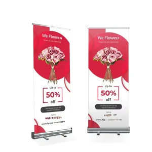 Outdoor Custom-Image Roll-Up Banner 100x200cm with Wide Aluminum Base