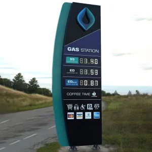 Outdoor Customized Business Display Large Advertising Structure Commercial Signage for Gas Station Pylon Sign