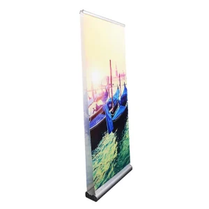 Outdoor Double-Sided Aluminum Roll-Up Banner Display Retractable Stand with PVC Graphic for Advertising
