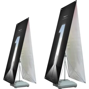 Outdoor Double-Sided Water or Sand Base Aluminum Alloy X Stand