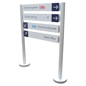Outdoor Freestanding Pylon Directional and Wayfinding Sign