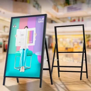 Outdoor Portable Electroplated Iron 4.0 kg Double-Sided Folding A-Type Poster Stand
