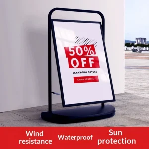 Outdoor Portable Wind-Resistant Water-Filled Floor Advertising Poster Stand