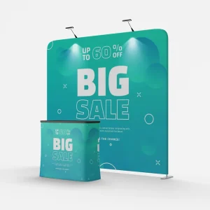 Outdoor Retractable Stretch Fabric Pennant Banner Pillow-Backed Stand-Alone Photo Booth