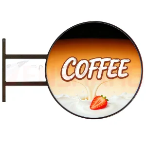 Outdoor Round LED Advertising Light Box, Wall-Mounted Shop Signboard