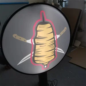 Outdoor Round Rotating 3D Acrylic LED Advertising Light Box Sign