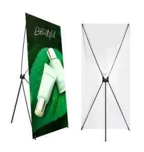 Outdoor Steel X Stand Banner Display 60x160cm & 80x180cm Custom Design Waterproof Advertising Sign with Strong Anti Wind Ability