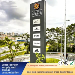 Outdoor Totem Pylon Sign Freestanding Wayfinding Directional Sign Board for Shopping Malls and Commercial Areas