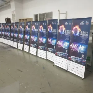 Outdoor Trade Show Adjustable Logo Flex Display Aluminum Tripod X Banner Stand