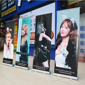 Outdoor Trade Show Roll-Up Banner Backdrop Portable Vinyl Display