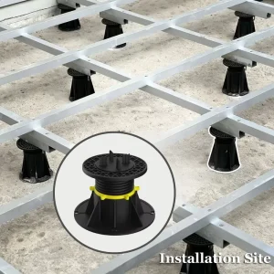Outdoor Universal Adjustable Pedestal for Raised Floor Balcony Pool Deck and Water Feature Installation