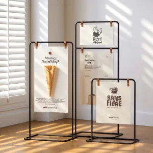 Outdoor Vertical Stainless Steel Floor Poster Display Stand, Customizable