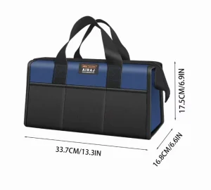 Outdoor Waterproof Canvas Tool Storage Tote Bag with Roll-Up Design for Electrician and Mechanic