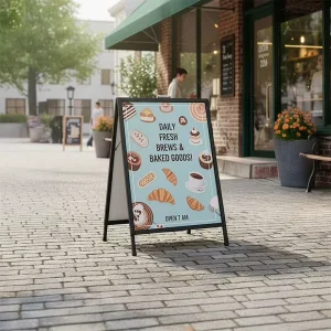 Outdoor Waterproof Non-Illuminated Iron A-Frame Sidewalk Sign Stand