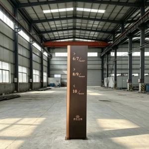 Outdoor Wayfinding Signage Stainless Steel Directional Sign Board 3D Letter Freestanding Guide Signs