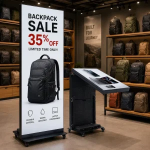 P2.0 Portable Floor-Standing LED Poster Display with SDK for Elevators and Commercial Advertising