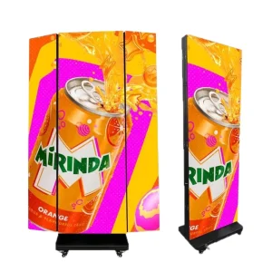 P2.5 Tri-Fold Movable LED Poster Screen for Indoor Digital Signage
