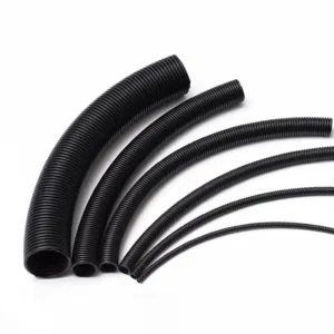 PA Nylon Split Corrugated Wire Loom Black and Orange 10mm 20mm Flame and Fire Resistant
