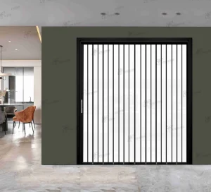 PC Materials Folding Pleated Security Frosted White Screen Door
